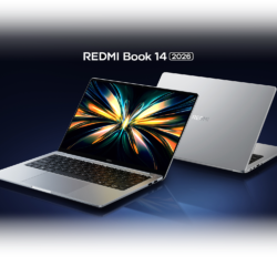 Xiaomi Redmibook 14 (2026): voor- en achteraanzicht van de zilver laptop